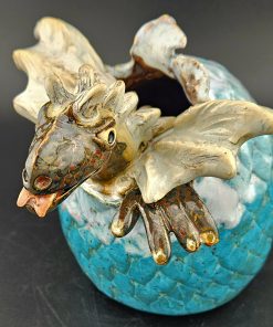 Alternative view of Hatching Dragon -Teal Egg