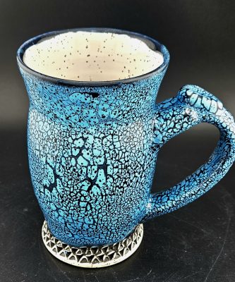 Teal Crackled Mug
