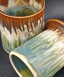 Alternative view of Butter Crock- Fossil Brown