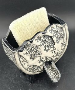 Alternative view of Self Draining Sponge Holder-Black and White
